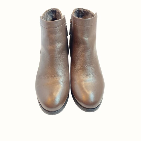 Propet Taneka Womens Leather & Tweed Booties Size 9 Brown With Side Zip - Picture 3 of 9